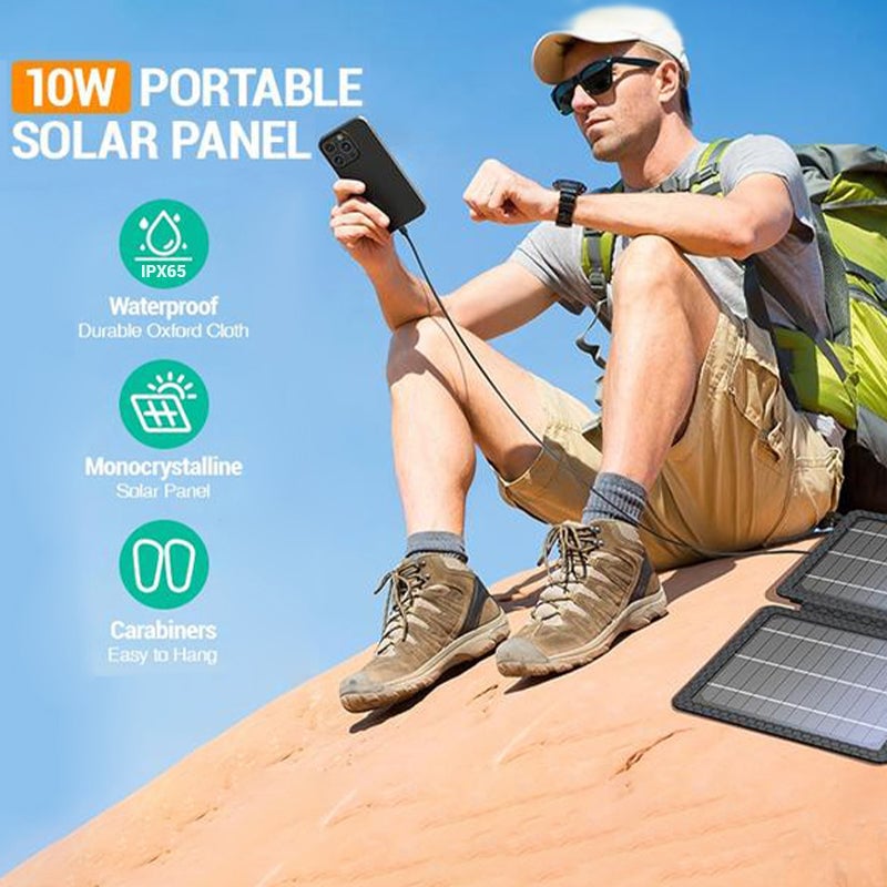 Sakerplus 10W Fast Charging Portable Solar Charger
