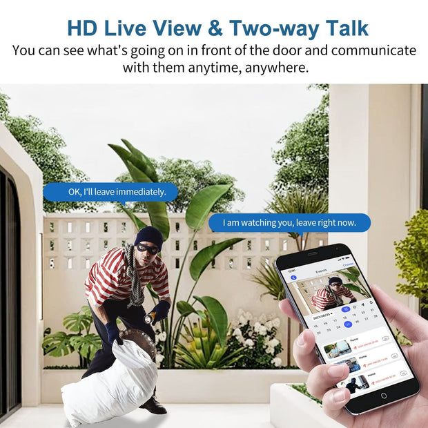 Wireless Smart Doorbell Camera – Outdoor Surveillance with HD Night Vision
